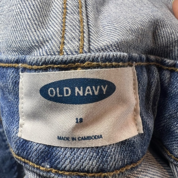 Old Navy Women's Overall Jeans Blue Light Wash Denim Straight Leg Bibs Y2K Sz 18 - Picture 12 of 13